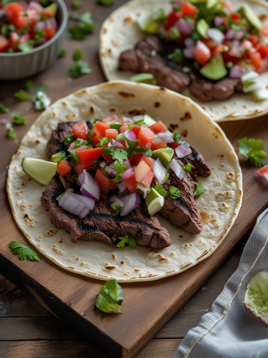 Grilled Steak Tacos with Pico de Gallo
