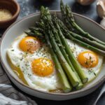Garlic Butter Baked Eggs with Asparagus