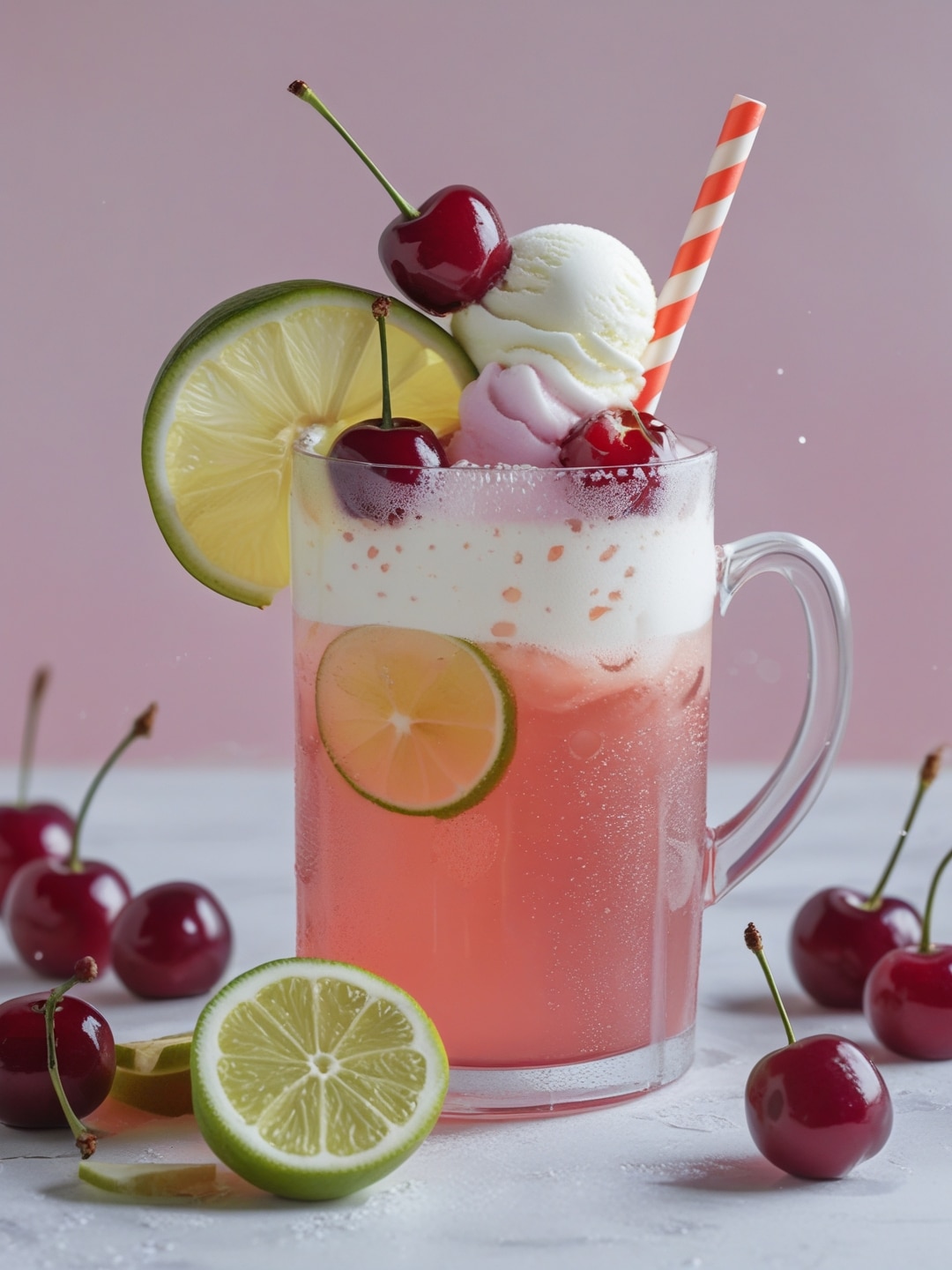 Cherry Limeade Ice Cream Float