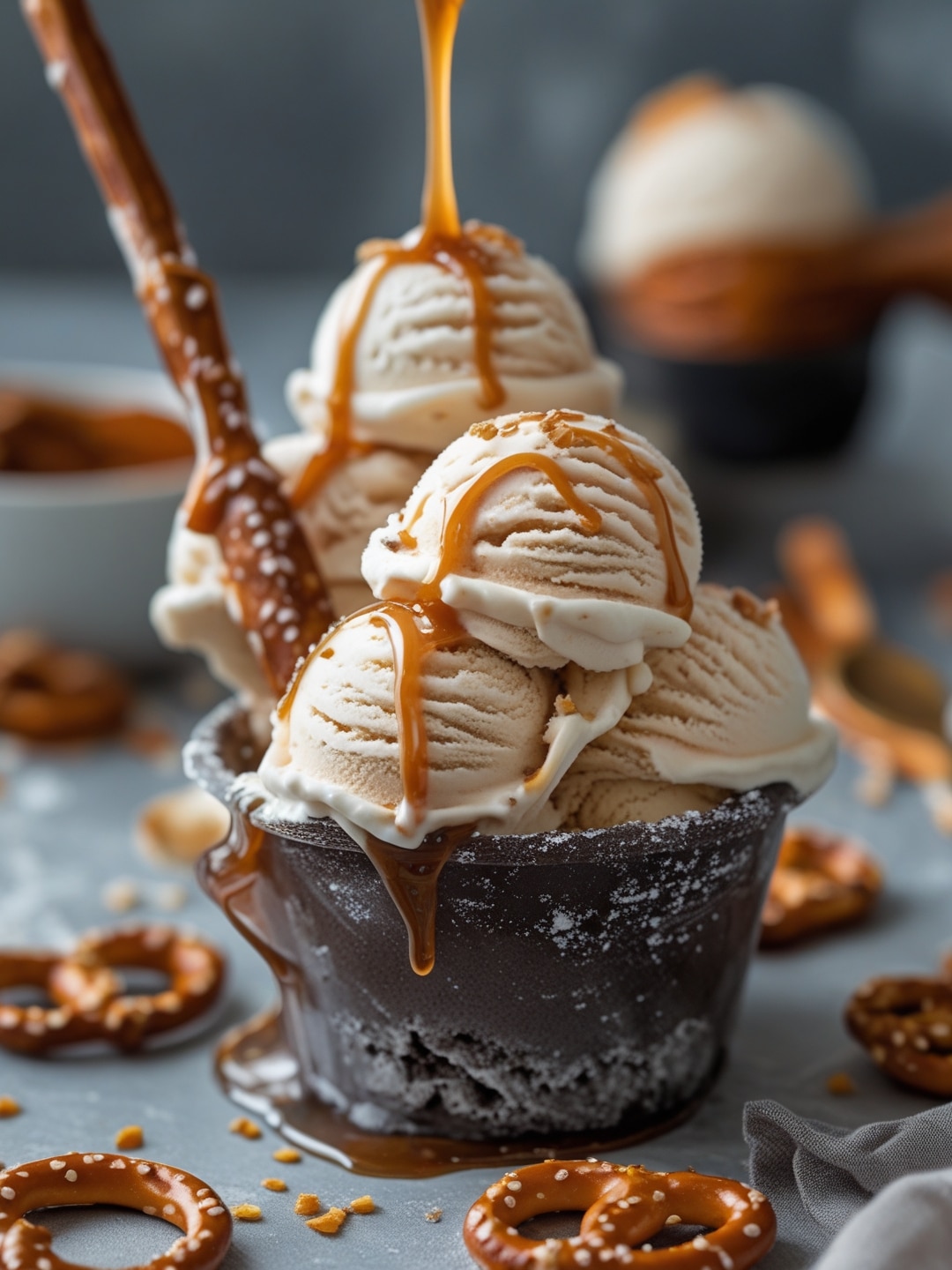 Salted Caramel Pretzel Ice Cream