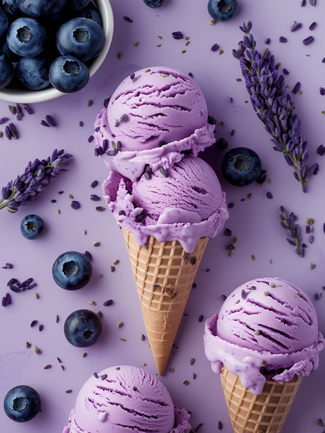 Blueberry Lavender Ice Cream