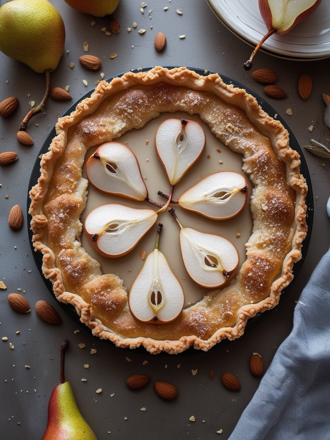 Rustic Pear Tart with Almond Crust
