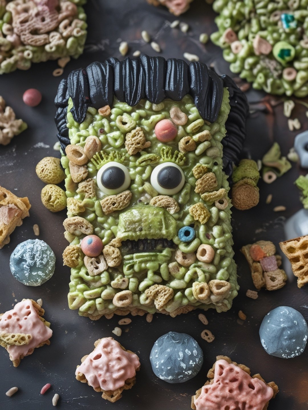 Frankenstein Rice Cereal Treats 1 Frankenstein Rice Cereal Treats