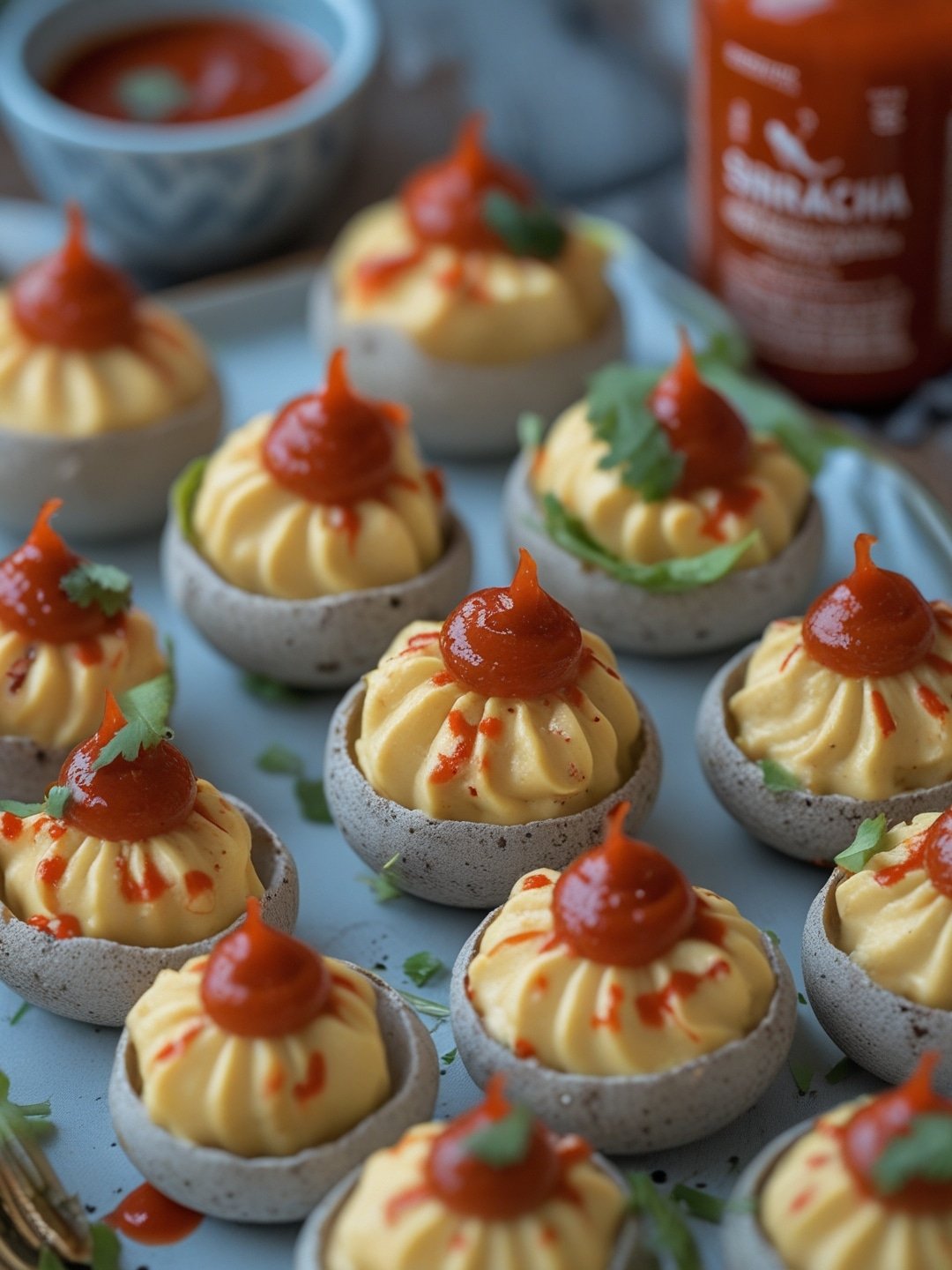 Deviled Eyeballs with Sriracha