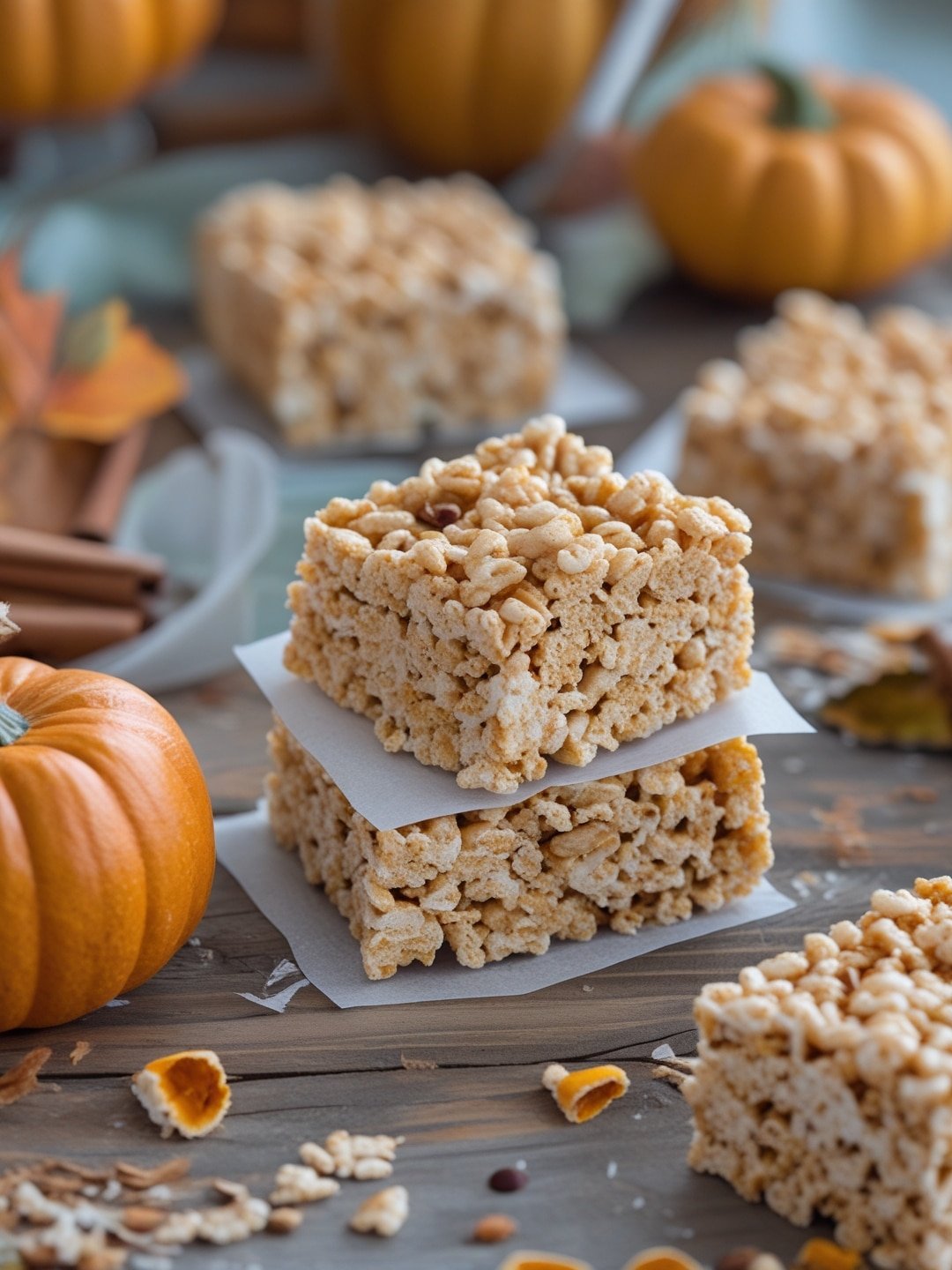 Pumpkin Spice Rice Krispie Treats 1 Pumpkin Spice Rice Krispie Treats