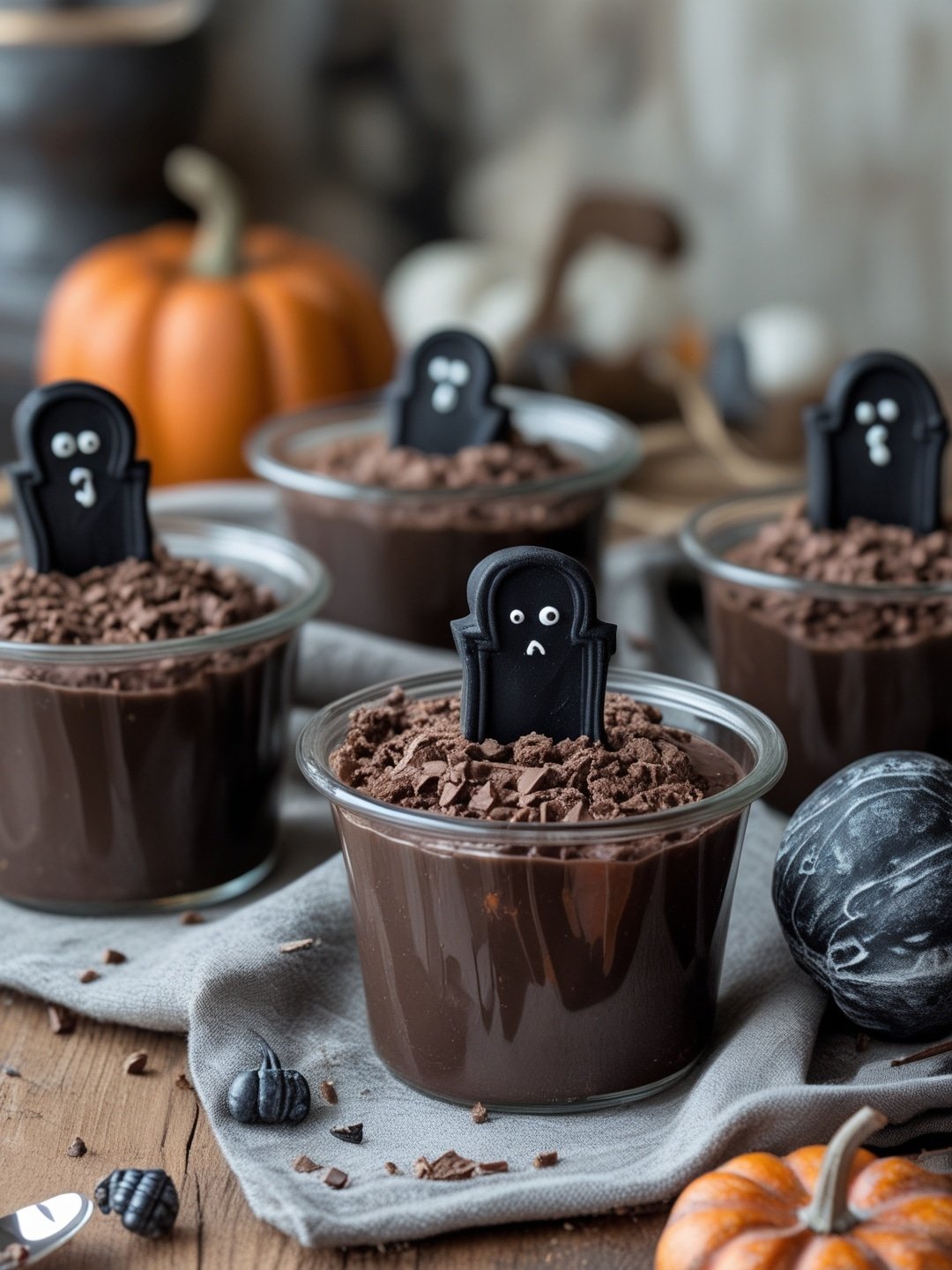 Haunted Graveyard Pudding Cups