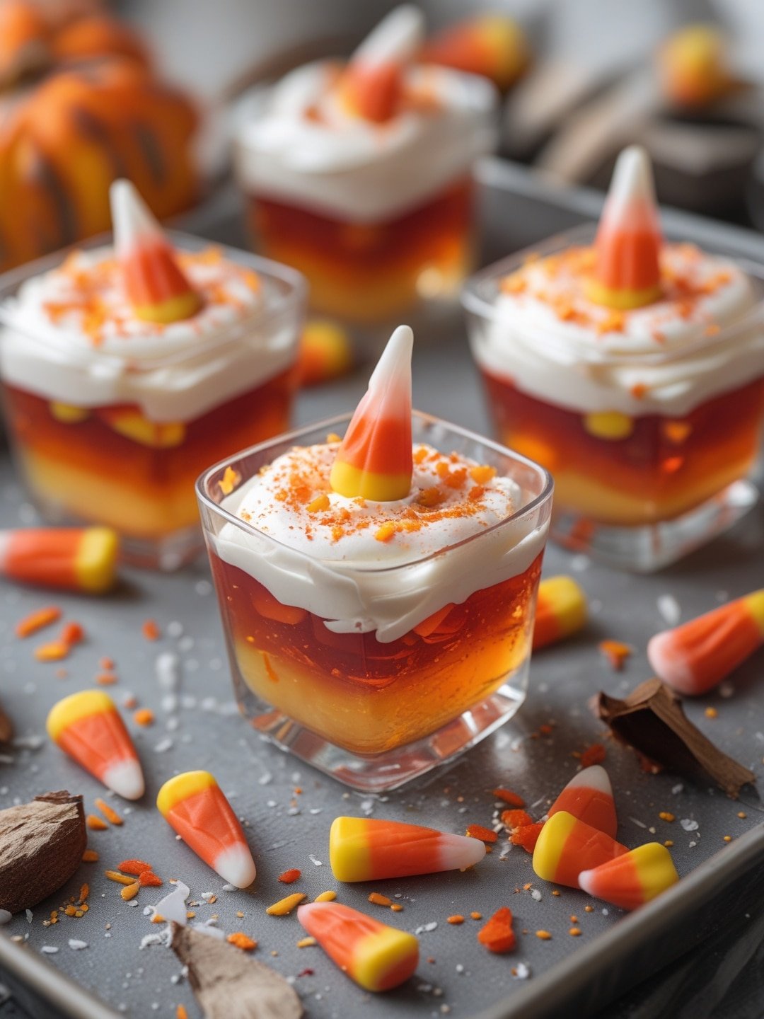 Candy Corn Jello Cups