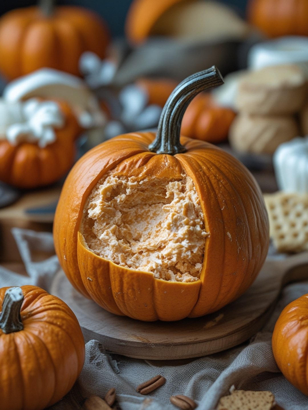 Hollowed-Out Pumpkin Cheese Ball