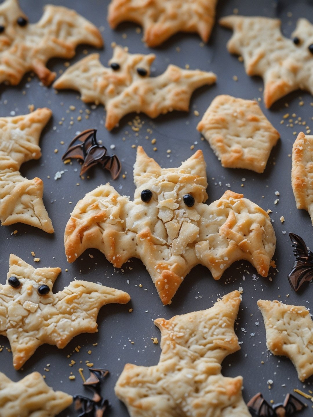 Bat-Shaped Cheese Crackers