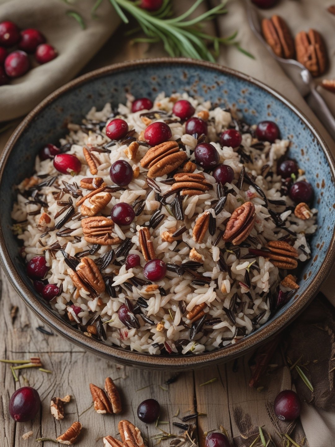 Wild Rice Pilaf with Cranberries and Pecans