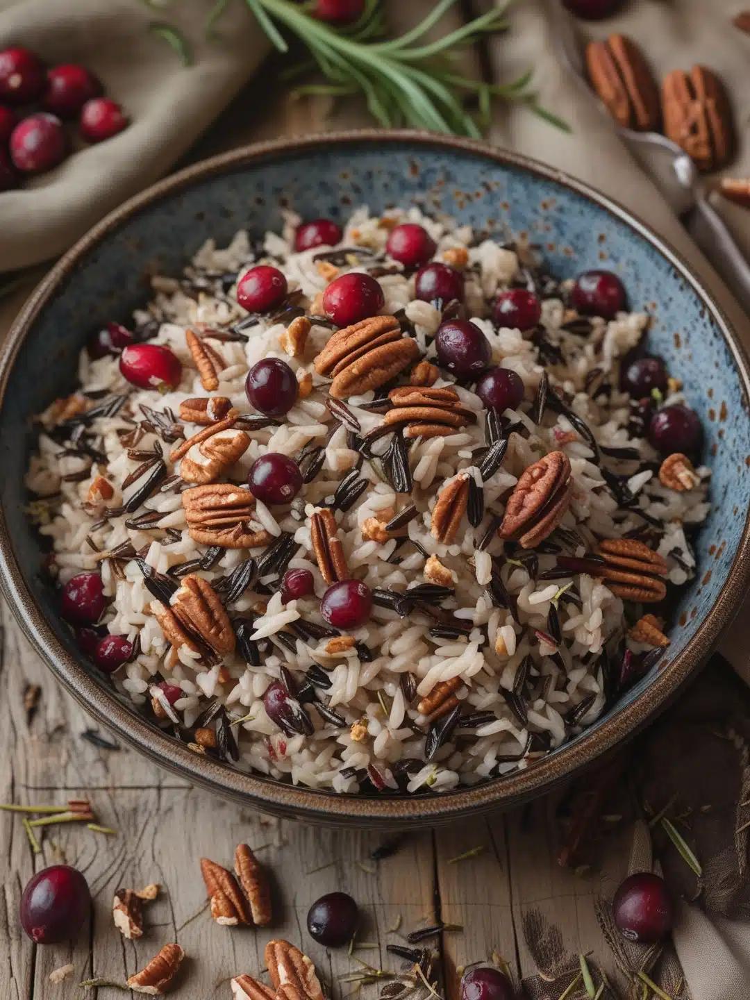 Wild Rice Pilaf with Cranberries and Pecans