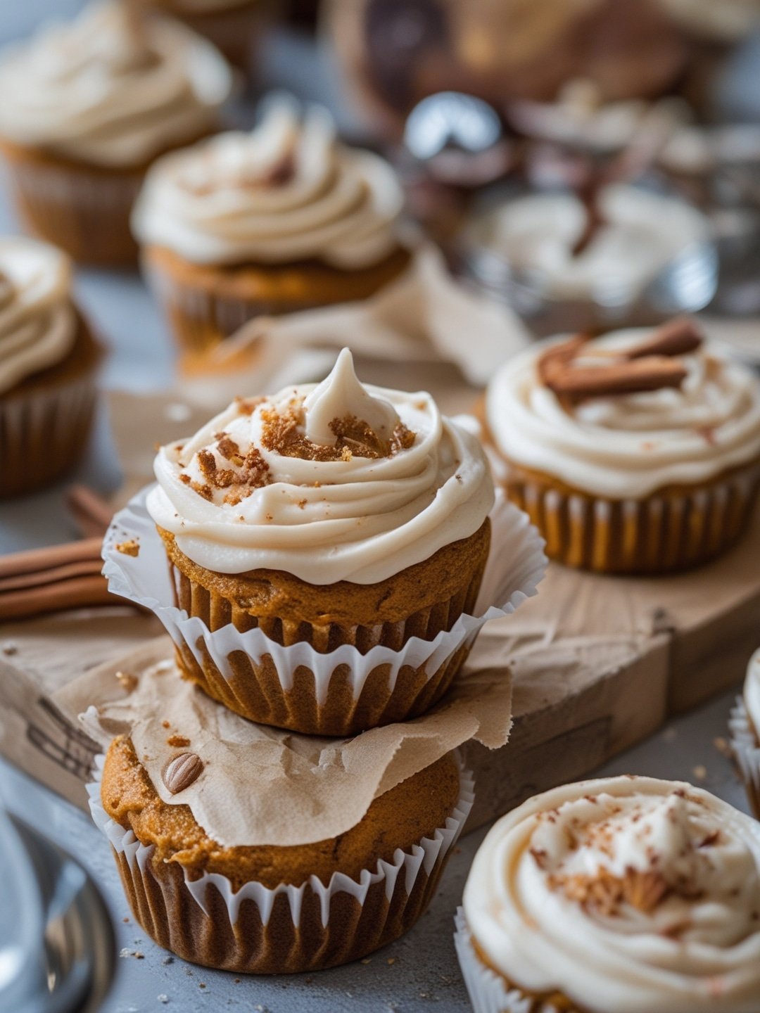 Mini Pumpkin Muffins with Cream Cheese Frosting 1 Mini Pumpkin Muffins with Cream Cheese Frosting