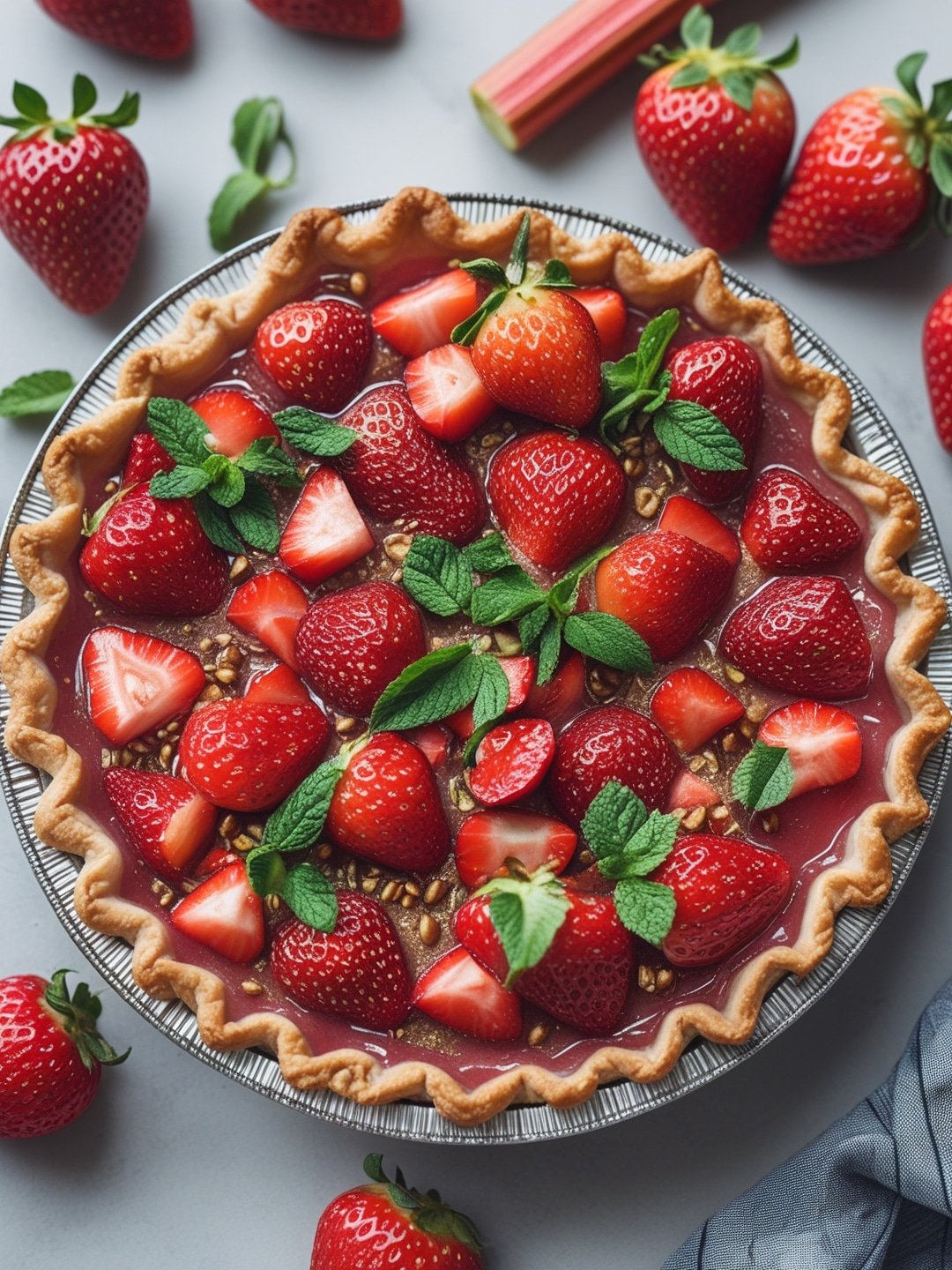 Vegan Strawberry Rhubarb Pie