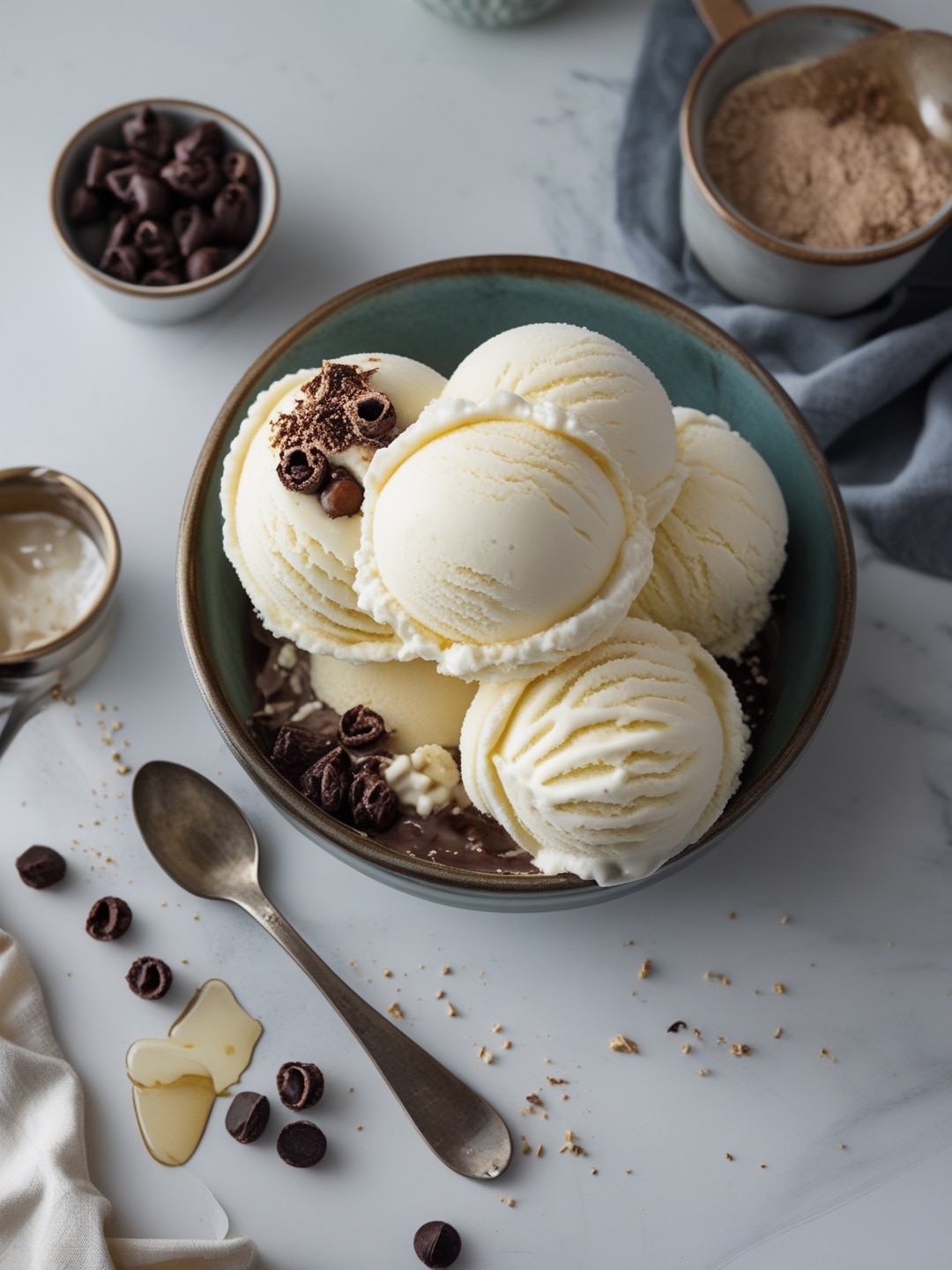 Classic Vanilla Ice Cream with Homemade Toppings 1 Classic Vanilla Ice Cream with Homemade Toppings