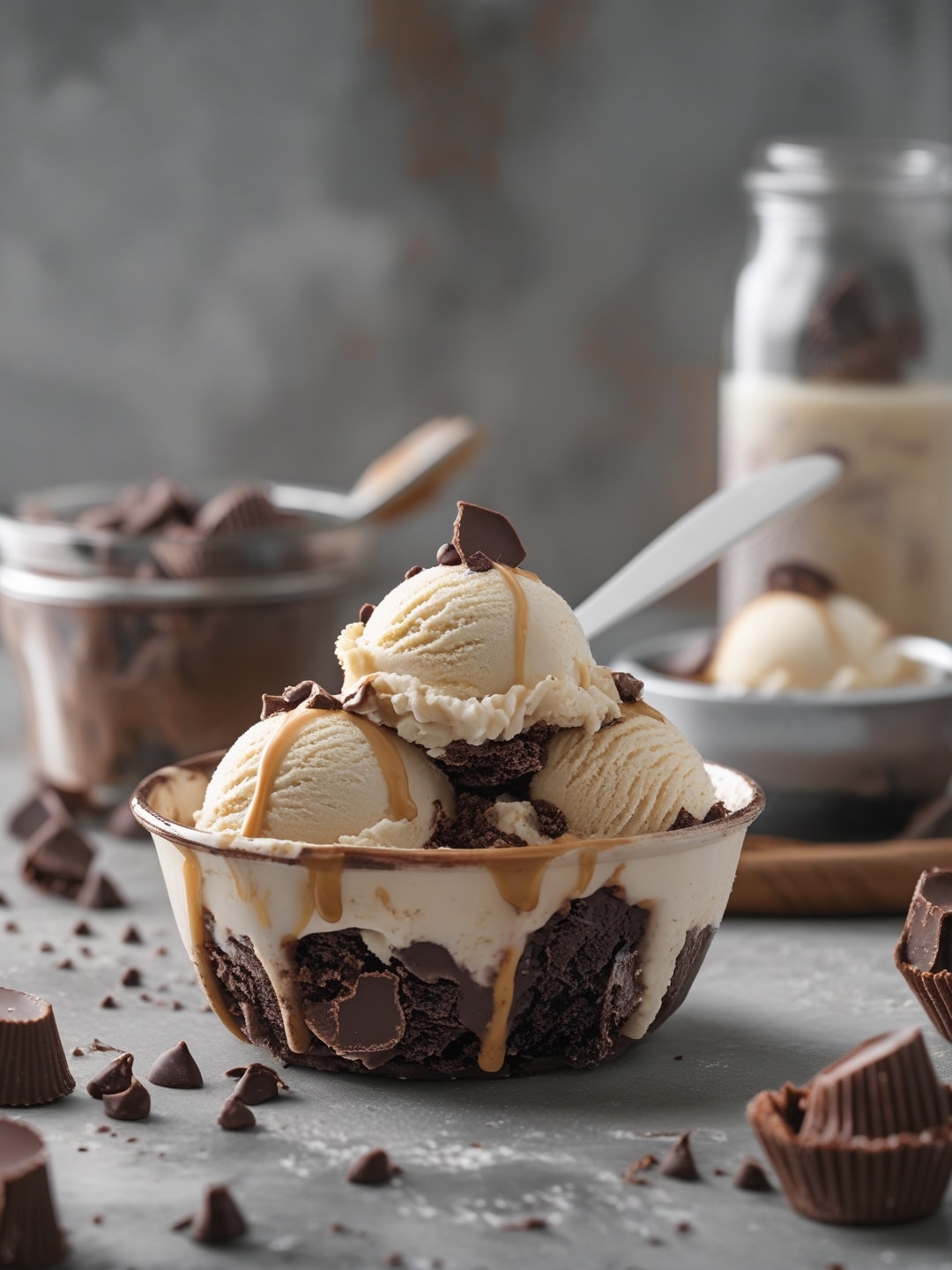 Peanut Butter Cup Brownie Ice Cream 1 Peanut Butter Cup Brownie Ice Cream
