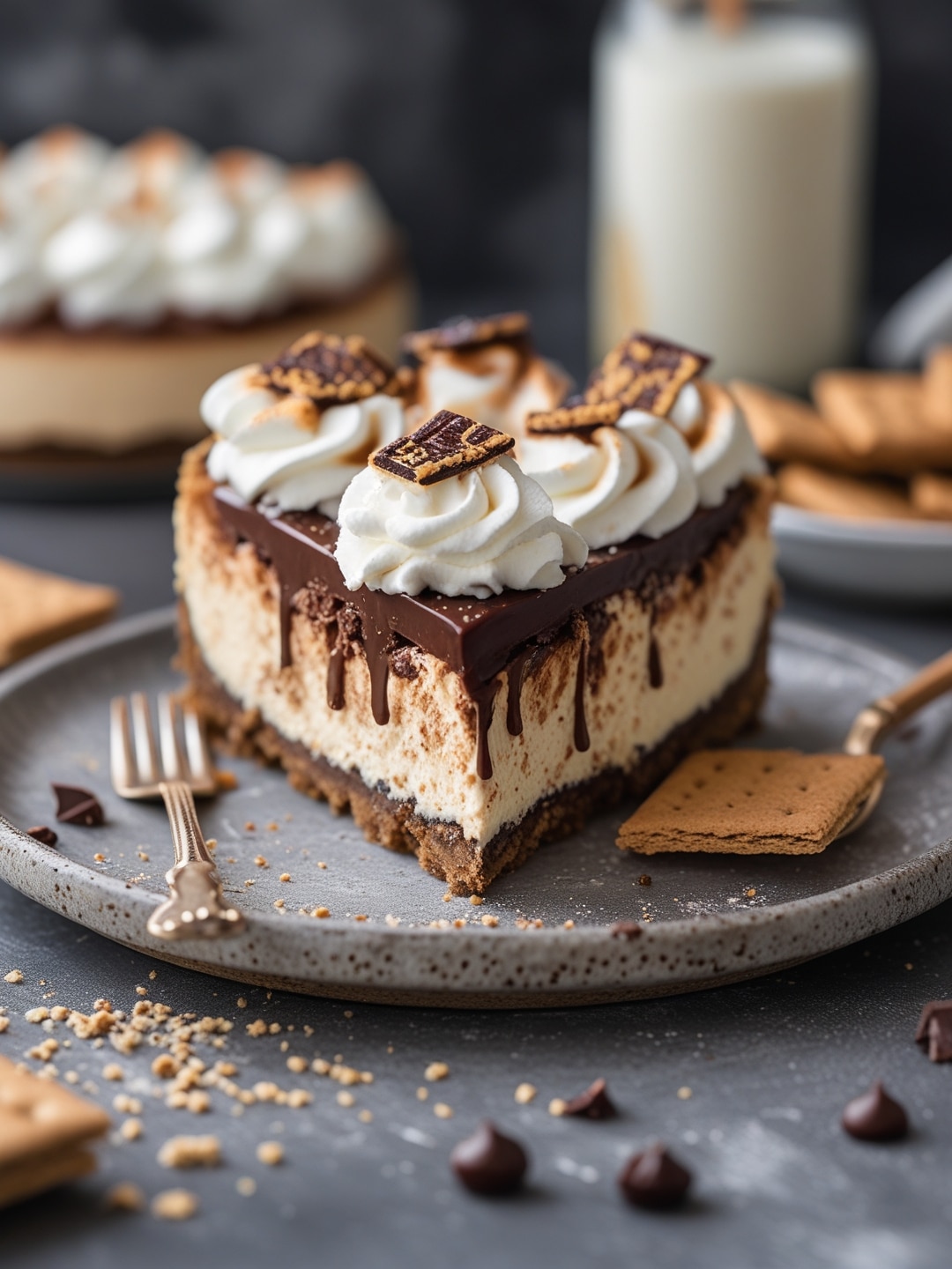 S'mores Cheesecake with Graham Cracker Crust