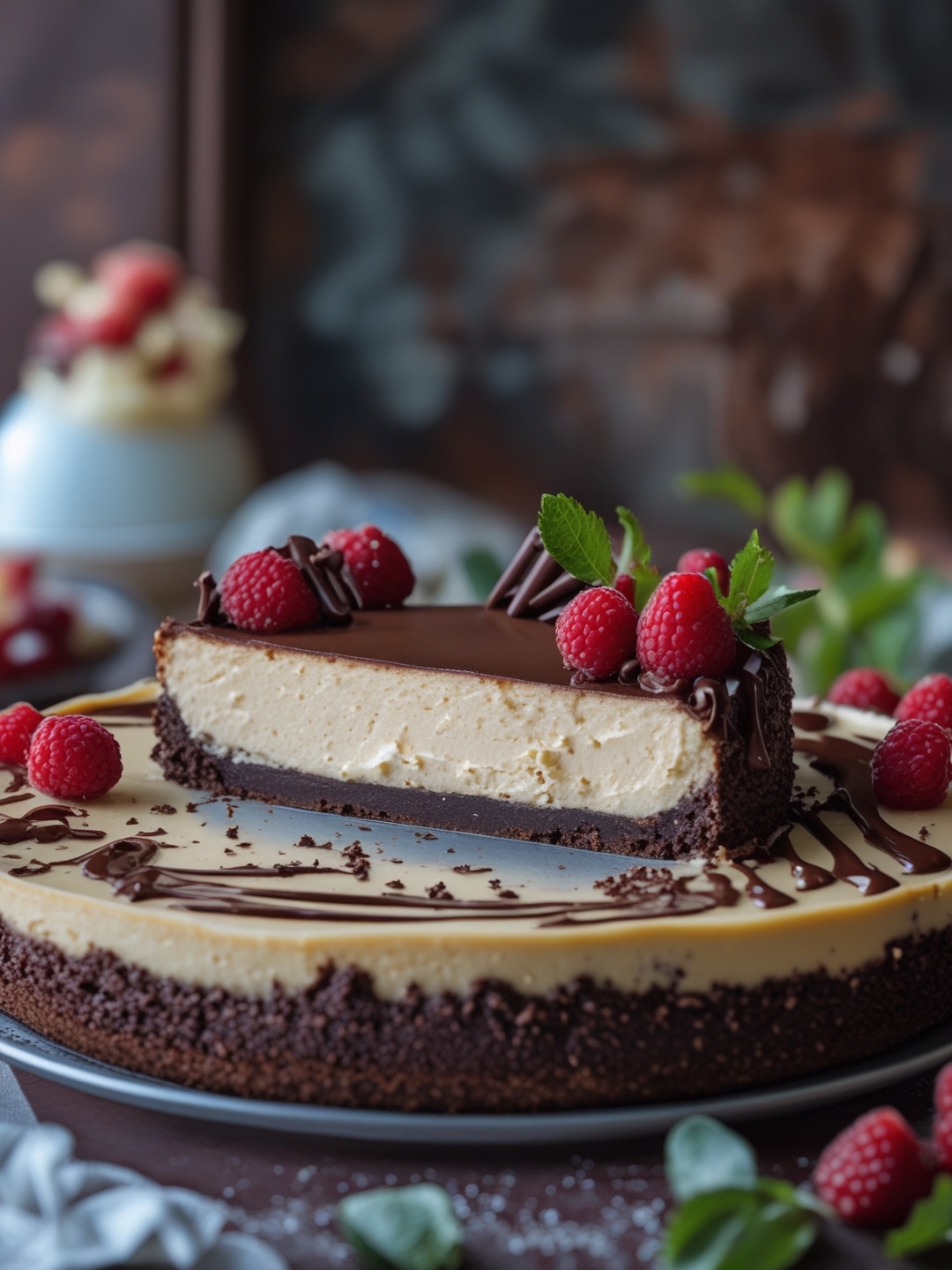 Double Chocolate Cheesecake with Dark Chocolate Crust