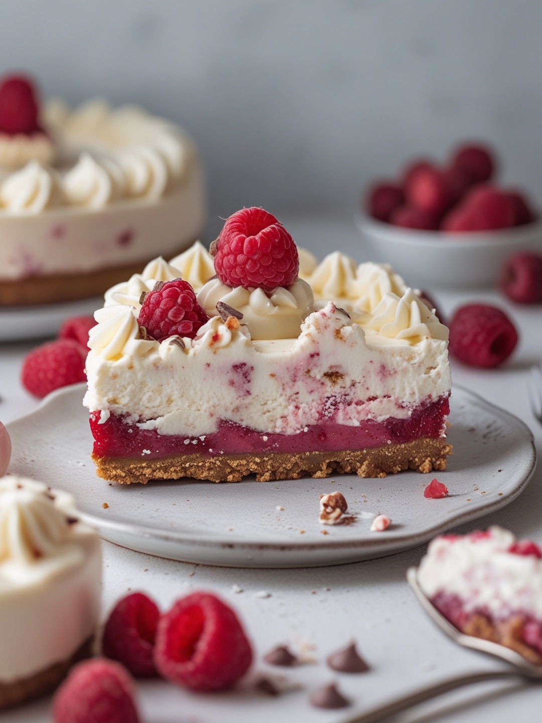 White Chocolate Raspberry Cheesecake